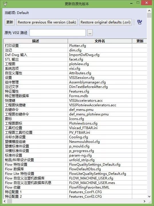 VISI软件设置怎么备份保存-软件重装后仍能正常使用
